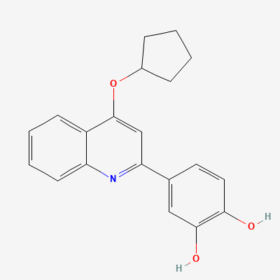 4-(4-(cyclopentyloxy)quinolin-2- yl)benzene-1,2-diol (CMS121)